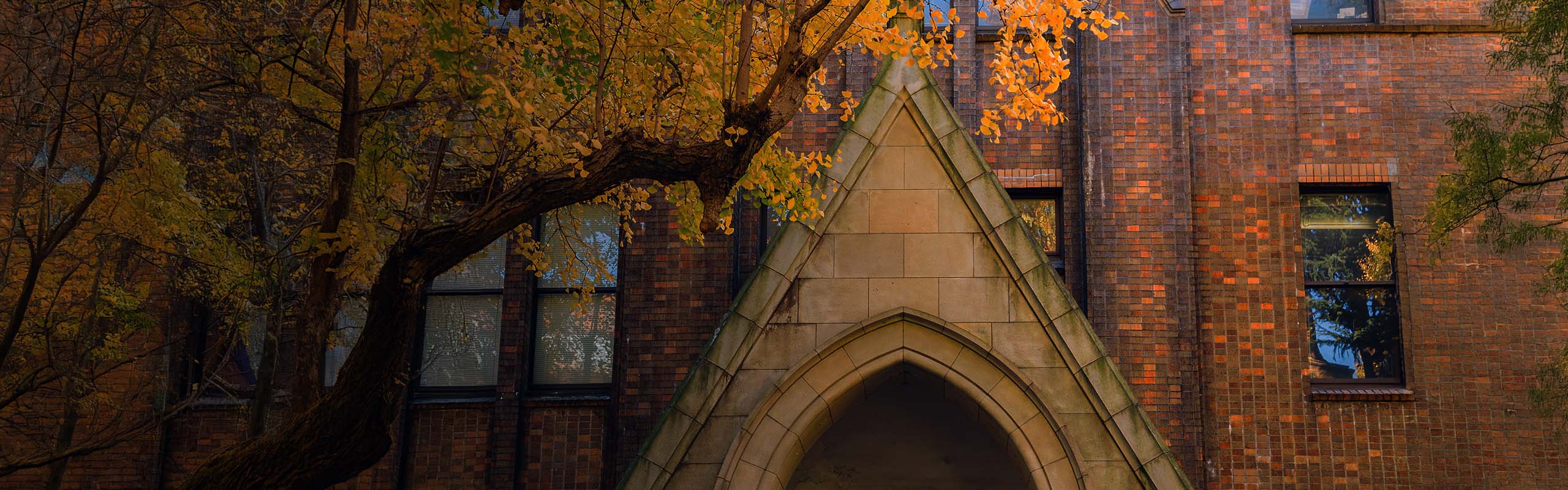 Front of old university in Autumn